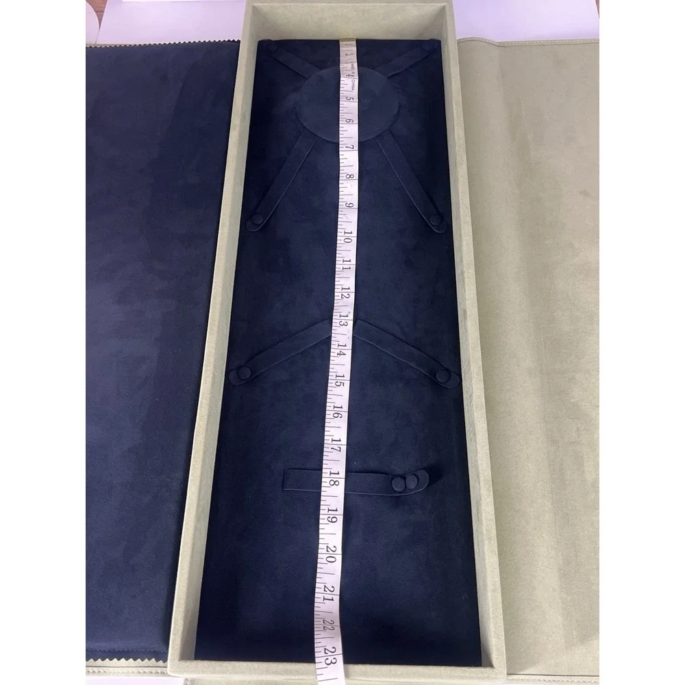 XXL Van Cleef & Arpels Jewelry Necklace Presentation Gift Box Green Suede Velvet